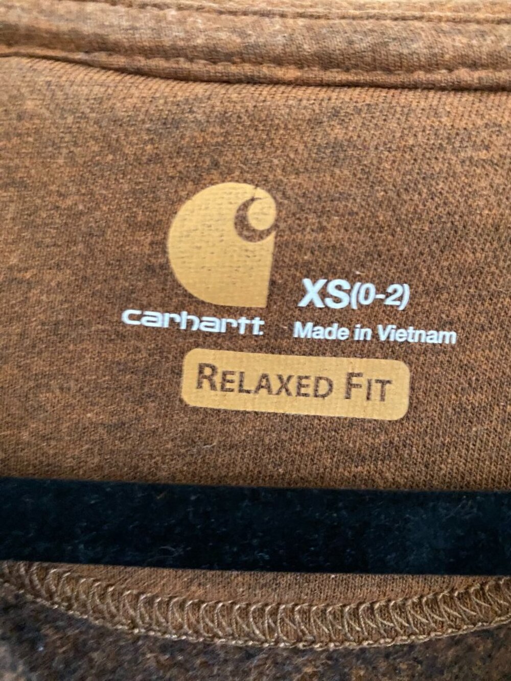 Carhartt Women's Relaxed Fit Oversized Zip Hoodie XS Brown Grunge Faded Patina - Picture 4 of 10
